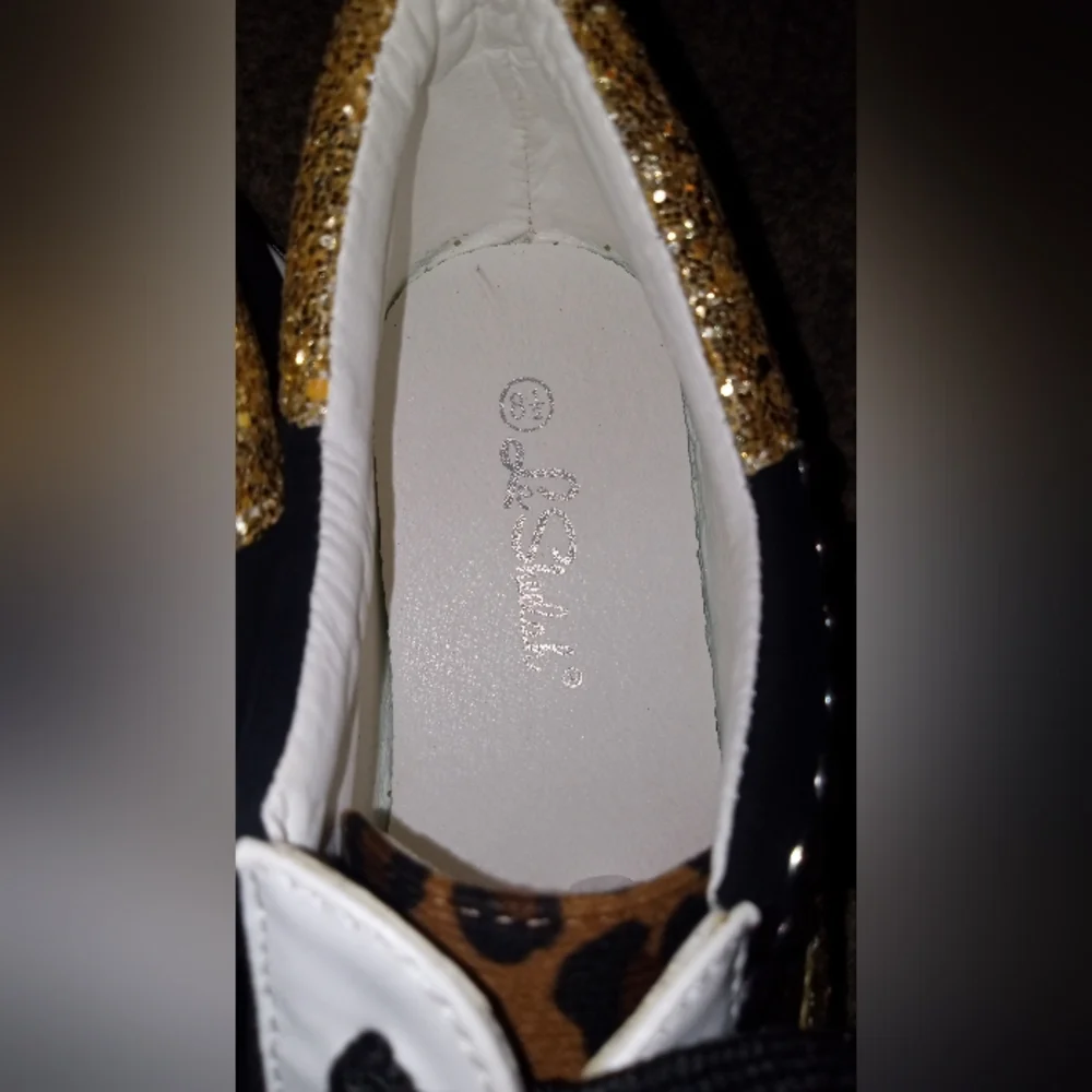 Leopard Print and Gold Star Women's La Sheelah Sneakers size 8.5 - Picture 11 of 11